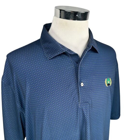 Peter Millar Summer Comfort Polo Shirt Mens 2XL XXL Blue Eagle Golf Geometric - Picture 2 of 12